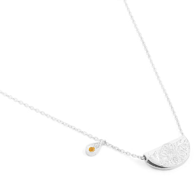 By Charlotte Lotus Birthstone Necklace (November), Silver