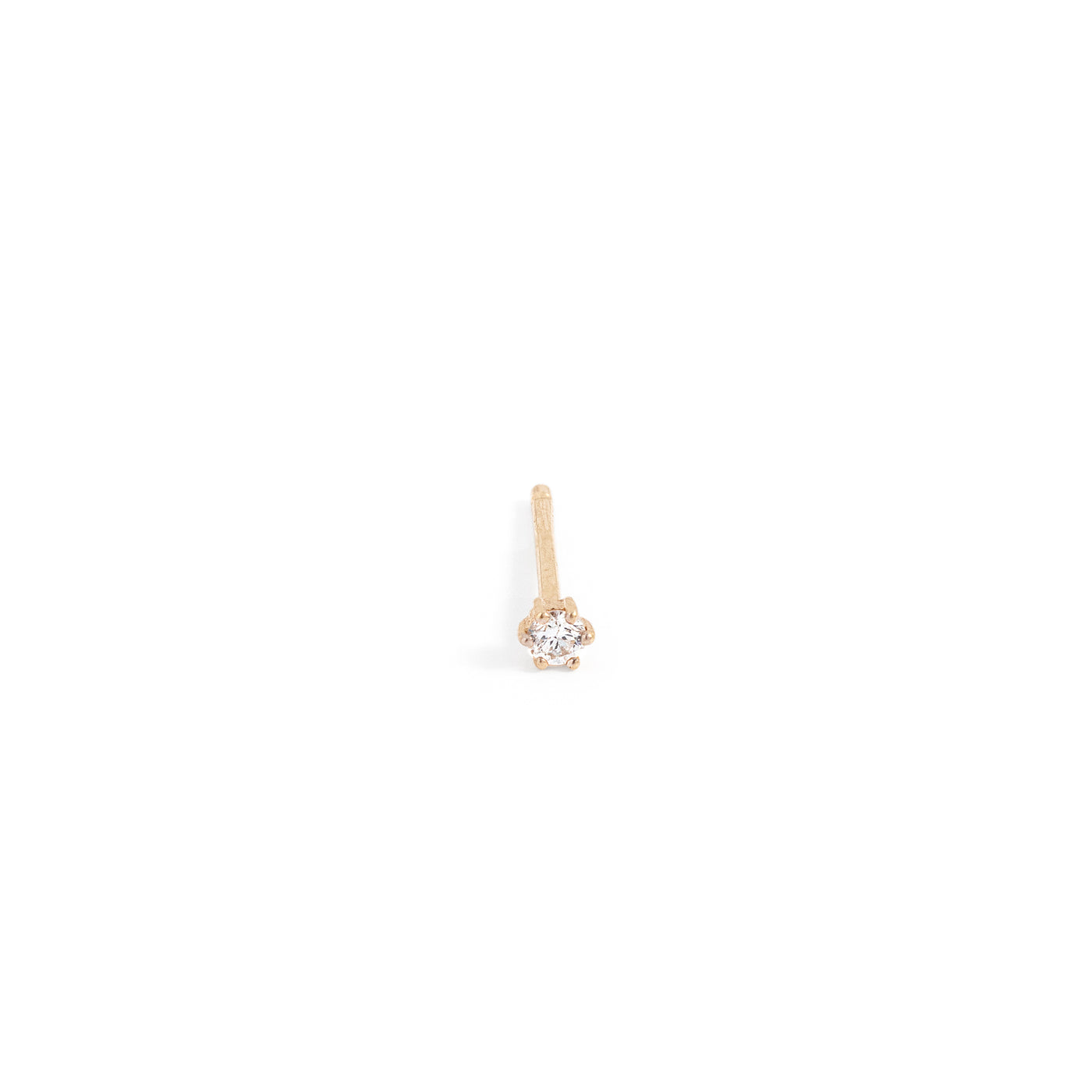 By Charlotte 14k Gold Sweet Droplet Diamond Single Stud Earring, 2mm or 3mm