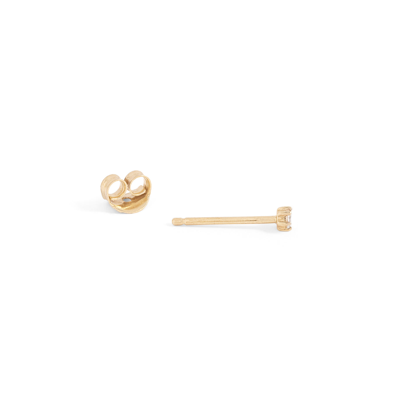 By Charlotte 14k Gold Sweet Droplet Diamond Single Stud Earring, 2mm or 3mm