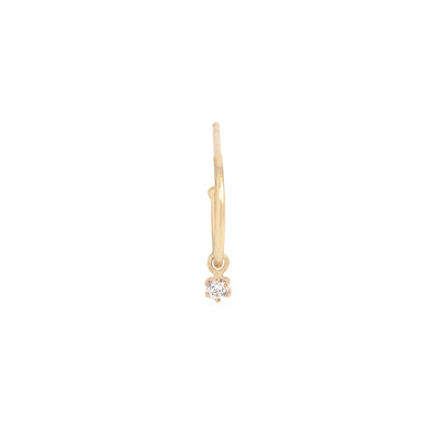 By Charlotte 14k Gold Sweet Droplet Diamond Single Hoop Earring