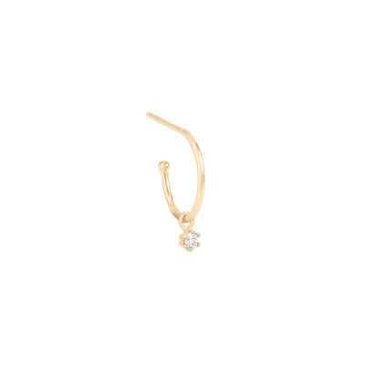 By Charlotte 14k Gold Sweet Droplet Diamond Single Hoop Earring