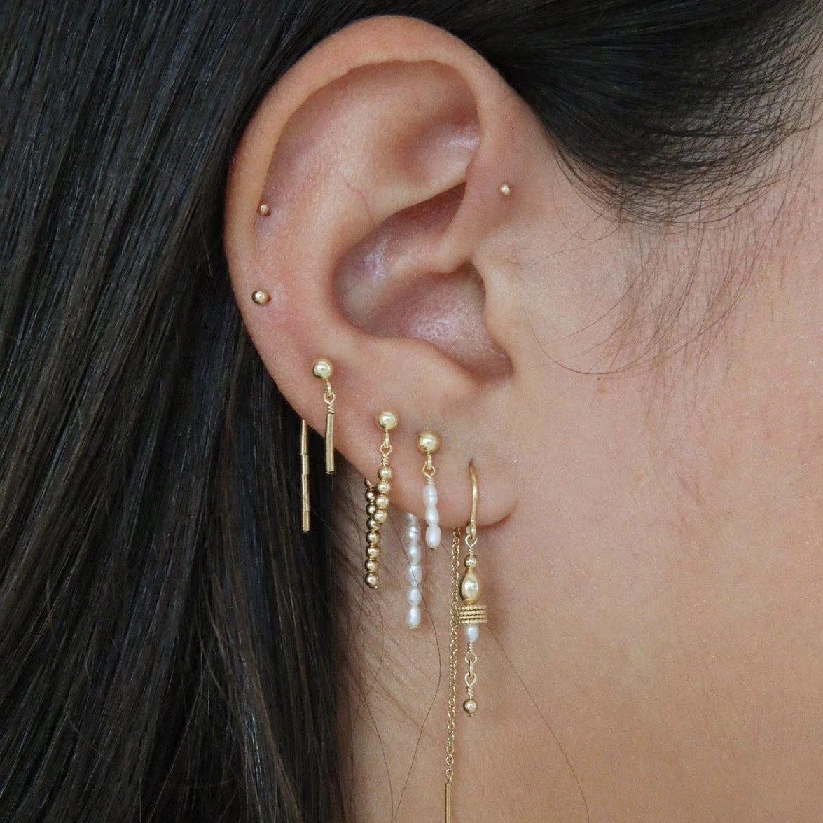 Alana Maria Aimee Freshwater Pearl Earrings, Gold