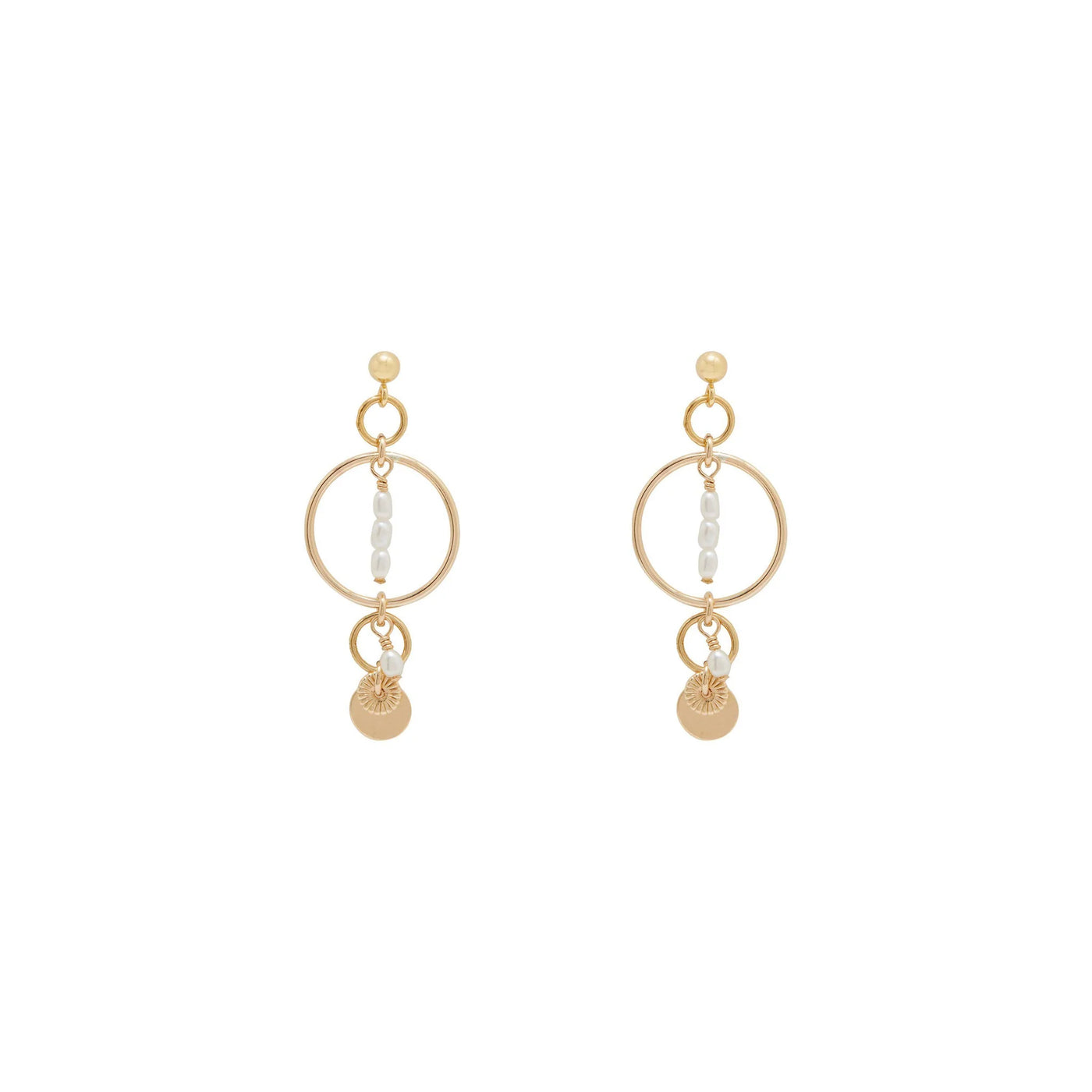 Alana Maria Elsa Pearl Earrings, Gold