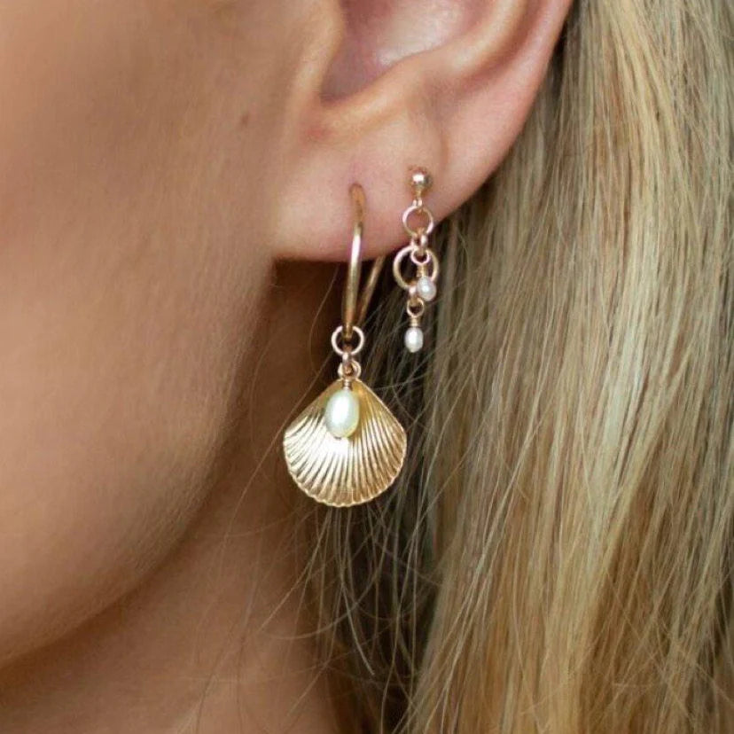 Alana Maria Peta Freshwater Pearl Earrings, Gold