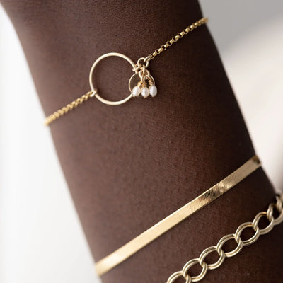 Alana Maria Pipa Pearl Bracelet, Gold