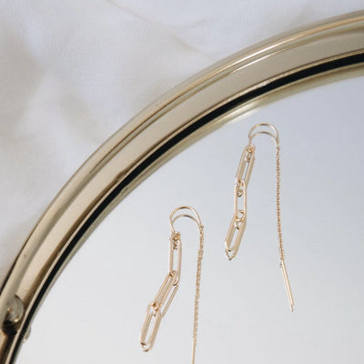 Alana Maria Yves Thread Earrings, Gold