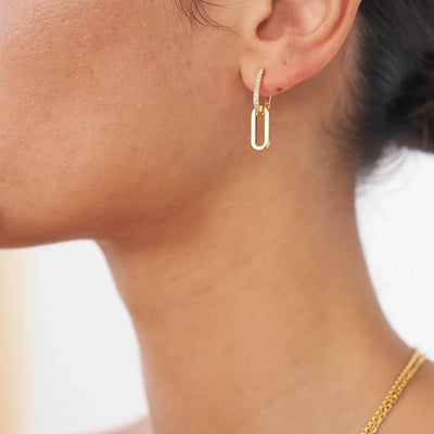 Avant Studio Celine Earrings Pavé, Gold