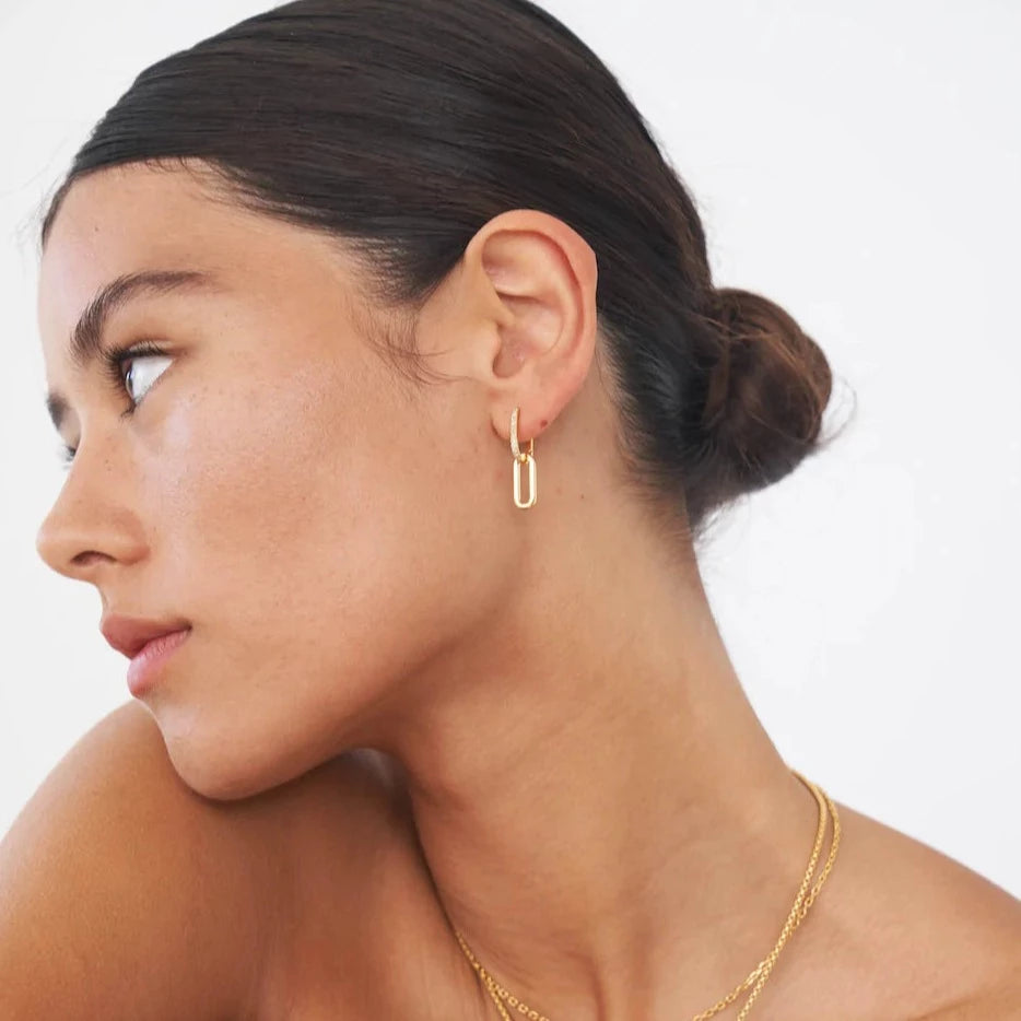 Avant Studio Celine Earrings Pavé, Gold