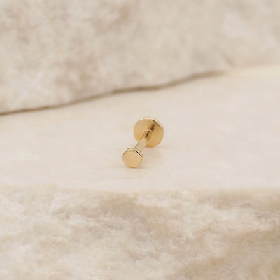 By Charlotte 14k Gold Lunar Cartilage Single Flatback Earring