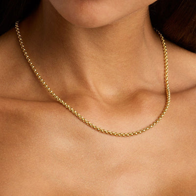 By Charlotte 18” 3mm Belcher Chain Necklace, Gold or Silver