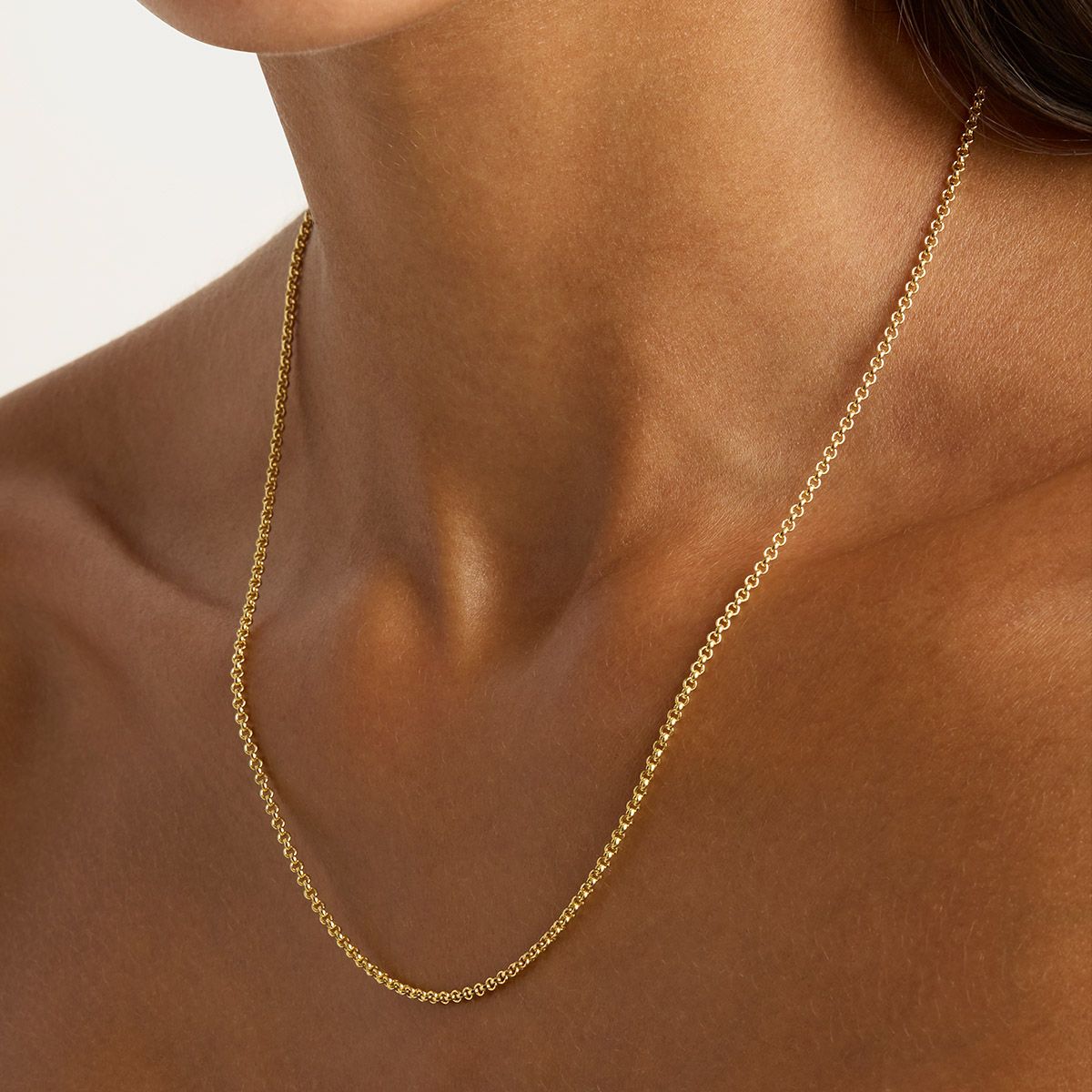 By Charlotte 19" 2mm Belcher Chain Necklace, Gold or Silver