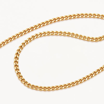 By Charlotte 19" Fine Curb Chain Necklace, Gold or Silver