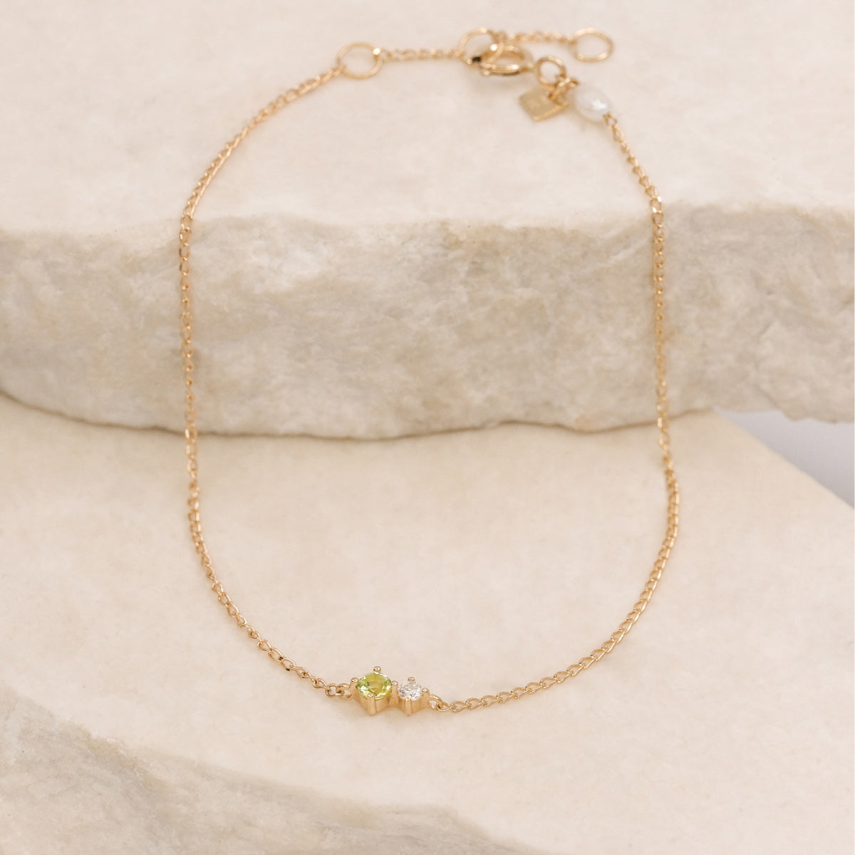 By Charlotte 14k Gold August Peridot Birthstone Bracelet