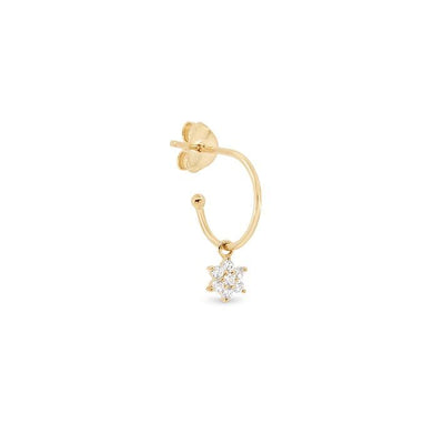 By Charlotte 14k Gold Crystal Lotus Flower Hoop Earring