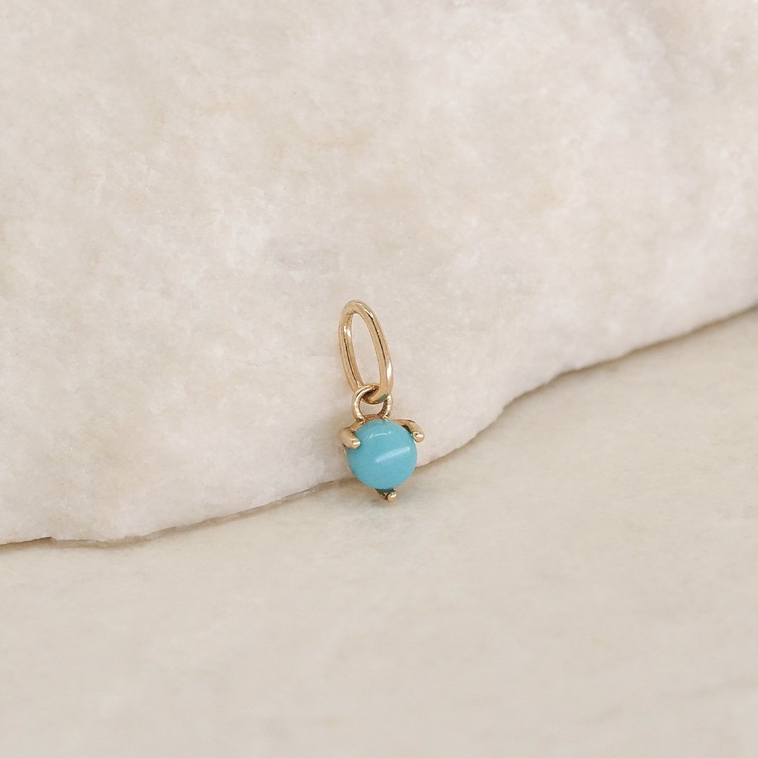 By Charlotte 14k Gold December Turquoise Birthstone Pendant