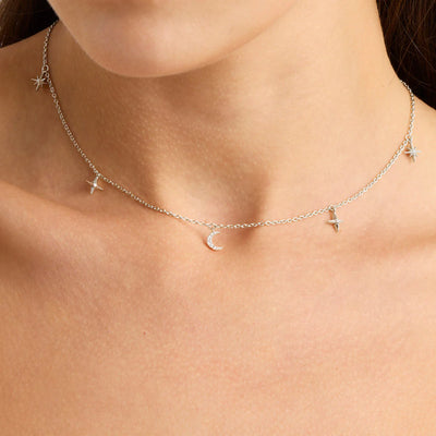By Charlotte To The Moon and Back Choker, Gold or Silver