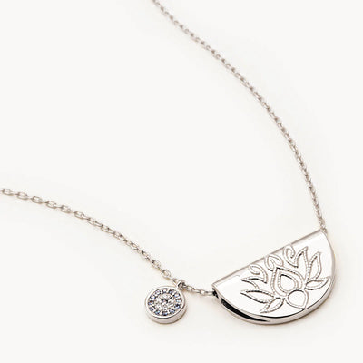 By Charlotte Lucky Lotus Necklace, Silver