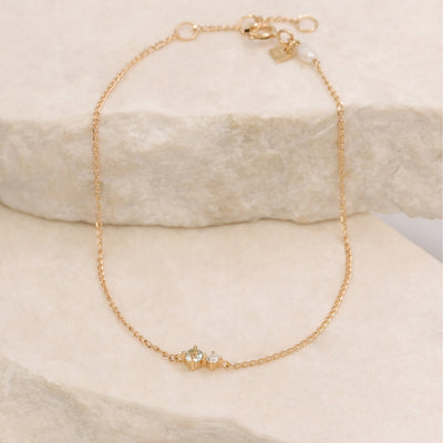 By Charlotte 14k Gold March Aquamarine Birthstone Bracelet