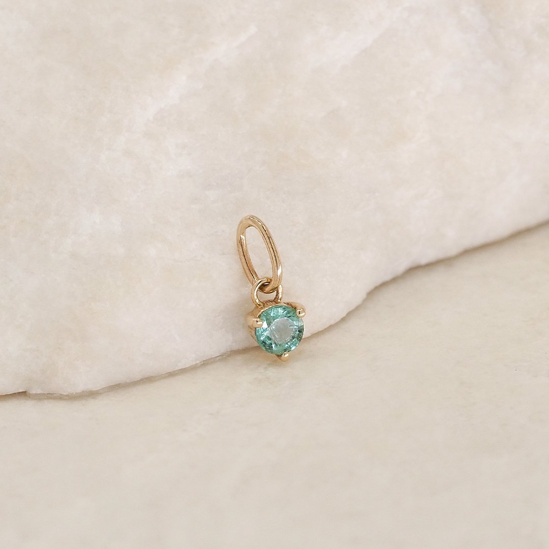 By Charlotte 14k Gold May Emerald Birthstone Pendant