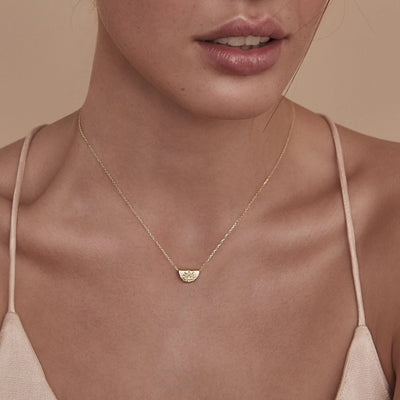 By Charlotte 14k Gold Mini Lotus Necklace