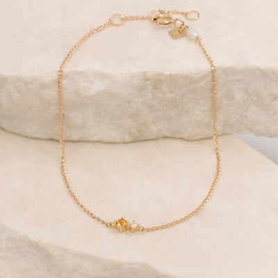 By Charlotte 14k Gold November Citrine Birthstone Bracelet