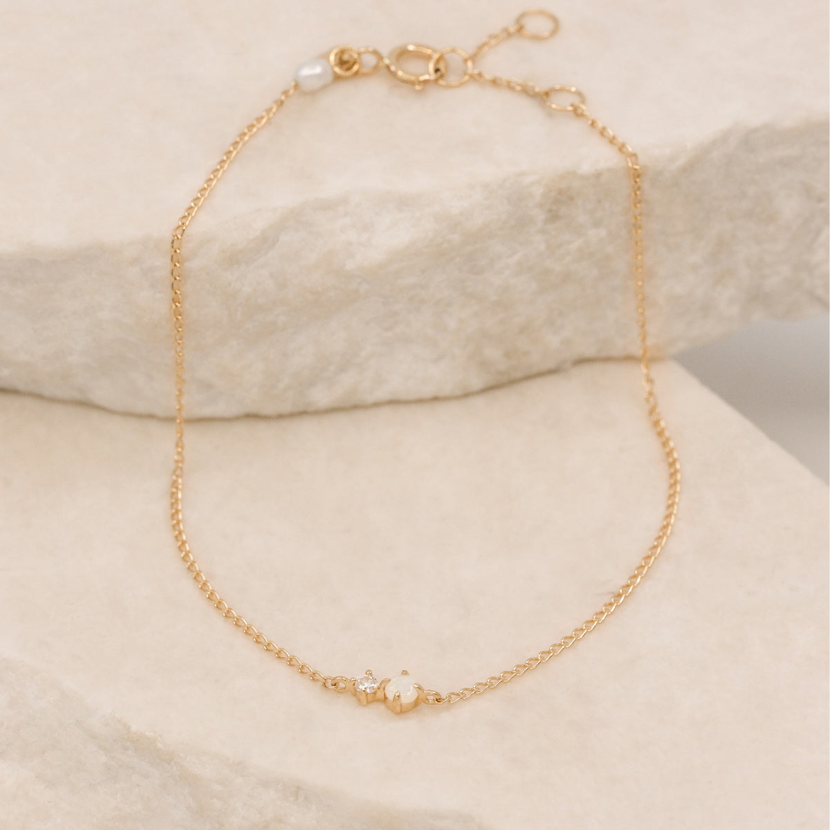 By Charlotte 14k Gold October Opal Birthstone Bracelet