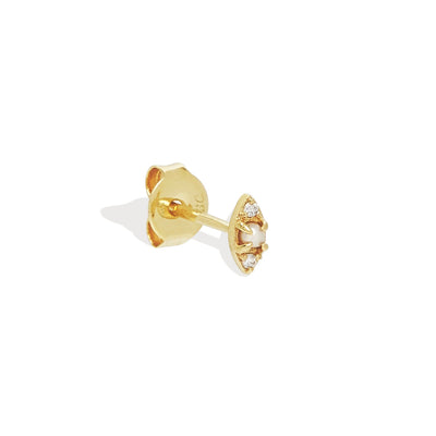 By Charlotte 14k Gold Petal of Peace Single Stud Earring