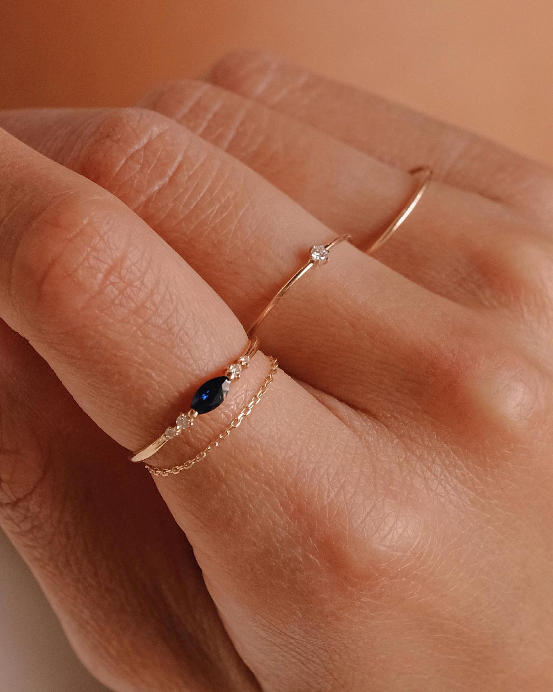By Charlotte 14k Gold Purity Chain Ring Lily and Mitchell