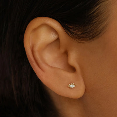 By Charlotte 14k Gold Radiant Eye Single Stud Earring