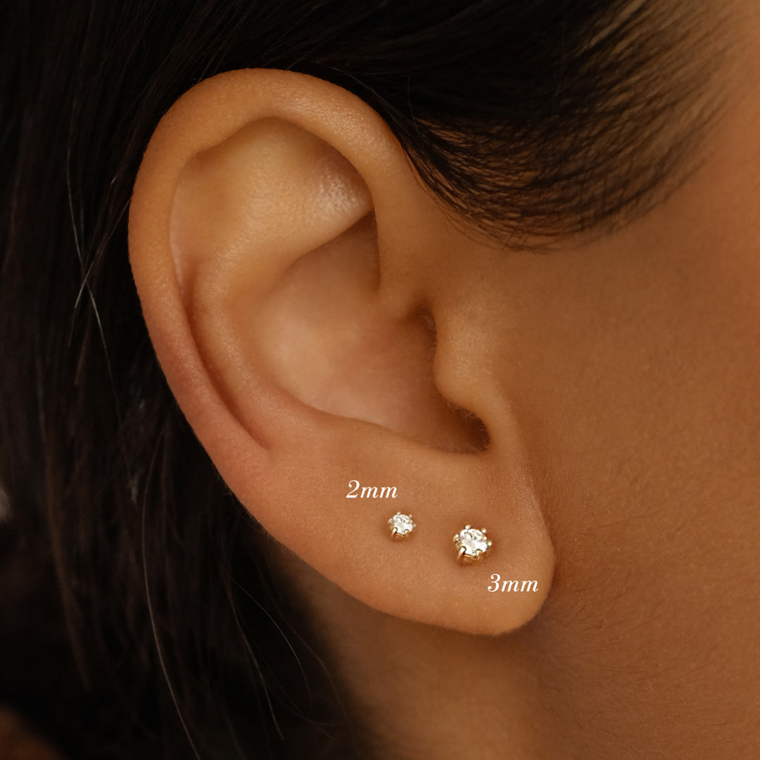 By Charlotte 14k Gold Sweet Droplet Diamond Single Stud Earring