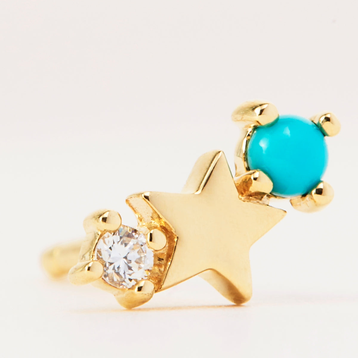 By Charlotte 14k Gold Lucky Zodiac Diamond Single Stud Earring