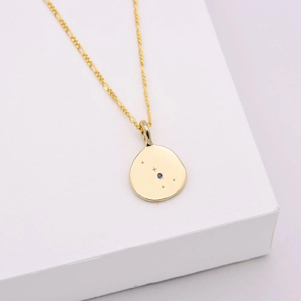 Linda Tahija Zodiac Figaro Necklace, Gold or Silver