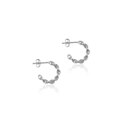 Linda Tahija Chain Hoop Earrings, Gold or Silver