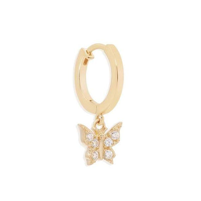 By Charlotte 14k Gold Fly With Me Single Hoop Earring