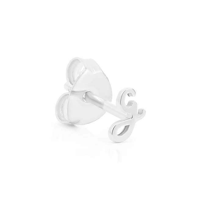 By Charlotte Love Letter Initial Single Stud Earring, Silver