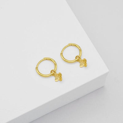 Linda Tahija Hydrangea Huggie Hoop Earrings, Gold