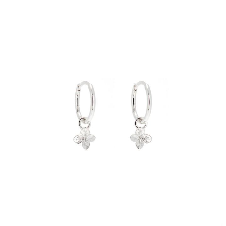 Linda Tahija Hydrangea Huggie Hoop Earrings, Silver