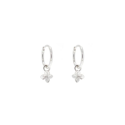 Linda Tahija Hydrangea Huggie Hoop Earrings, Silver