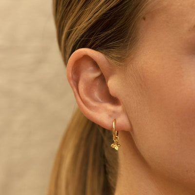 Linda Tahija Hydrangea Huggie Hoop Earrings, Gold