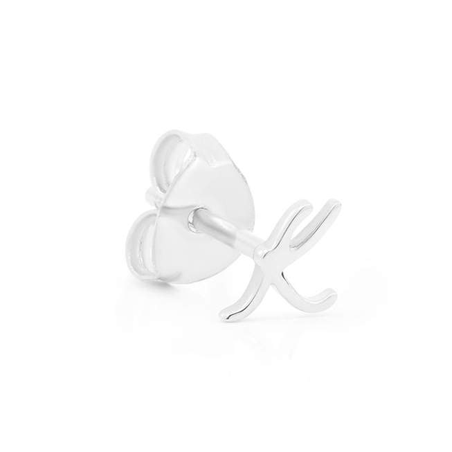 By Charlotte Love Letter Initial Single Stud Earring, Silver