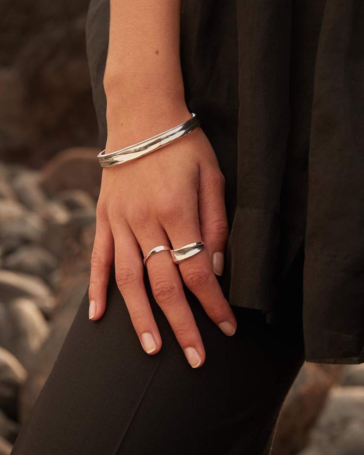 Kirstin Ash Fold Band Ring, Silver
