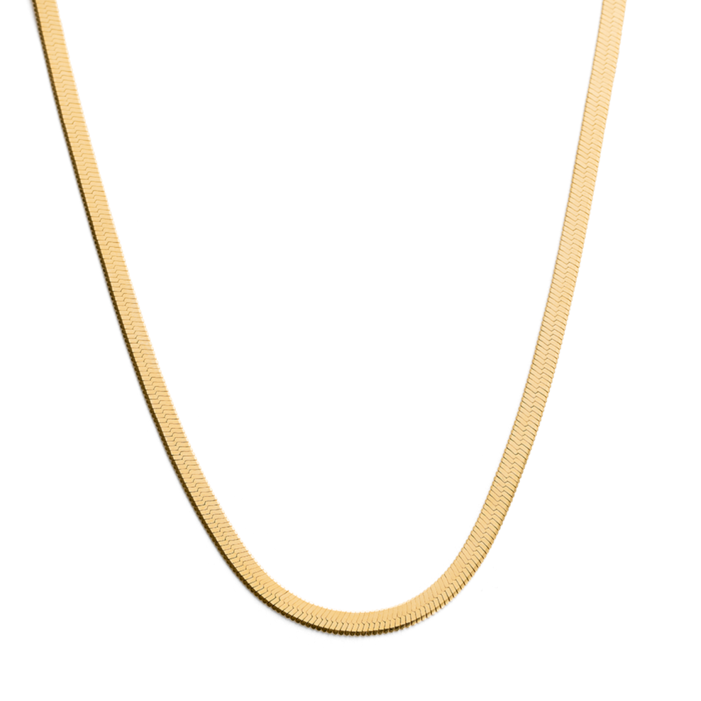 Kirstin Ash Herringbone Chain Necklace, Gold