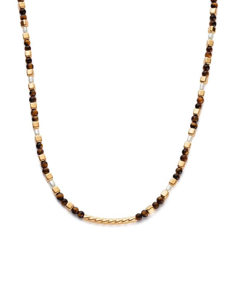 Kirstin Ash Soleil Tigers Eye Necklace, Gold