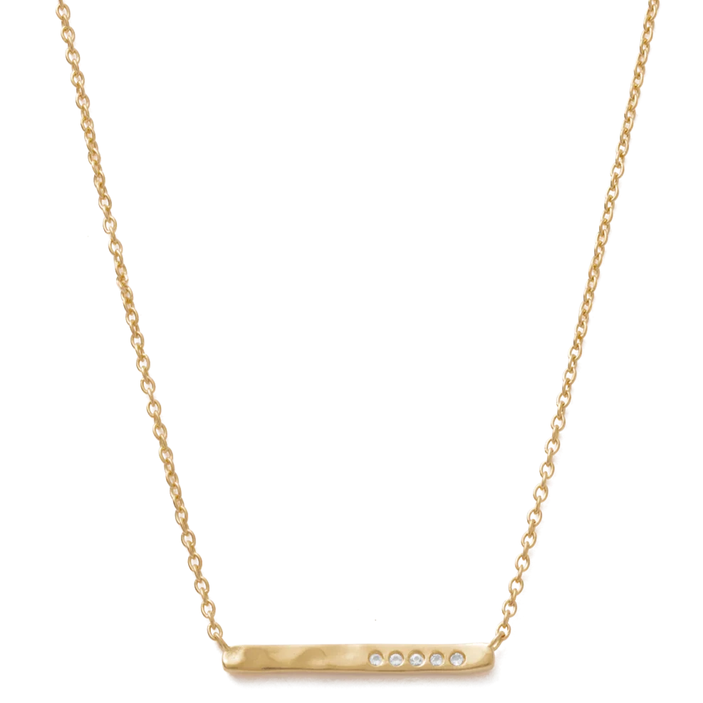 Kirstin Ash Sun Lines Bar Necklace, Gold