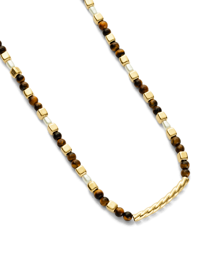 Kirstin Ash Soleil Tigers Eye Necklace, Gold