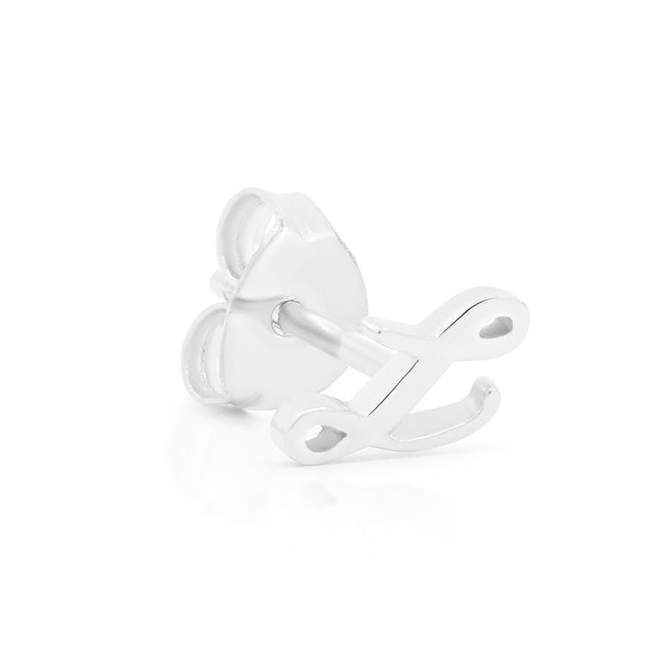 By Charlotte Love Letter Initial Single Stud Earring, Silver