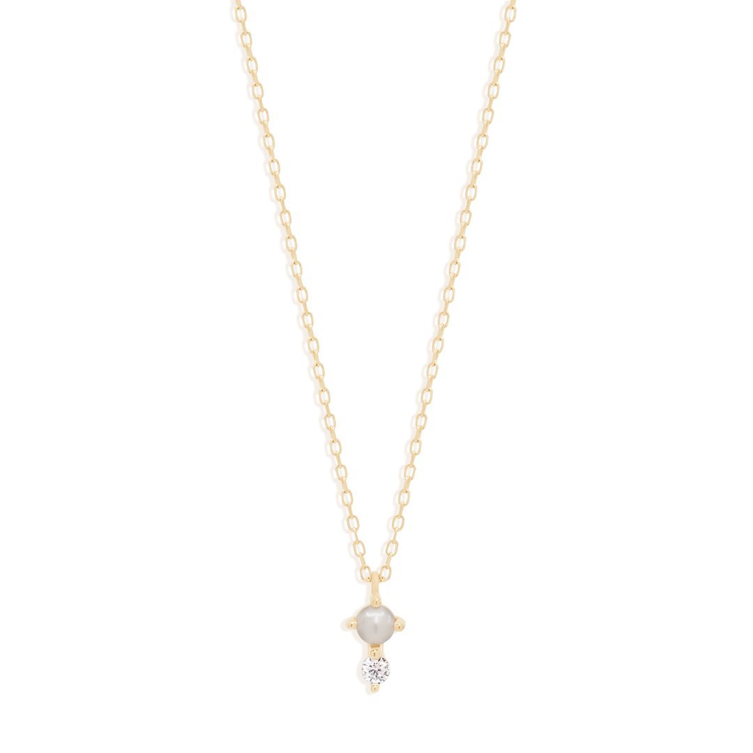 By Charlotte 14k Gold Light of the Moon Diamond Necklace