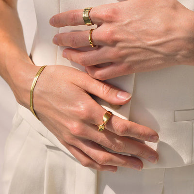 Linda Tahija Herringbone Chain Bracelet, Gold or Silver