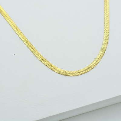 Linda Tahija Herringbone Chain Necklace, Gold or Silver