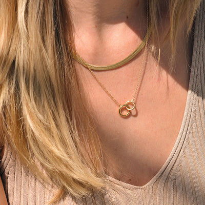 Linda Tahija Herringbone Chain Necklace, Gold or Silver